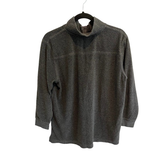 SOFT SURROUNDINGS Womens Sweatshirt Fleece CUDDLE Pullover Gray Sz Large Petite - Picture 2 of 4